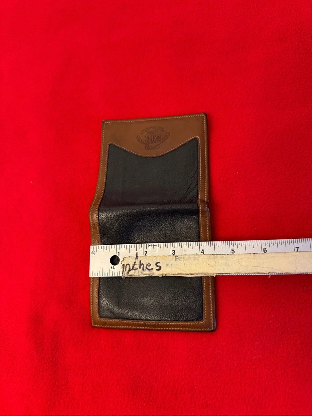 GHURKA Marley Hodgson Original Collection Bifold Wallet Navy /Brown Leather VTG